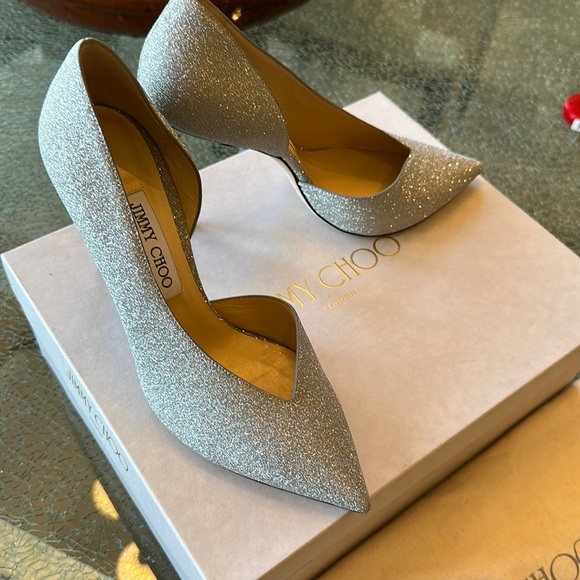 NIB Jimmy Choo Silver Sophia 100 Size 38. New and Ready to Party!! - Picture 2 of 9